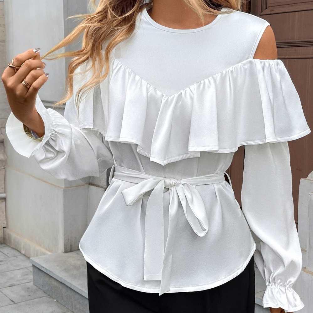 Dreamy Drift Cold Shoulder Top
